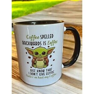Star Wars Baby Yoda Hug Coffee Spelled Backwards Is Eeffoc Cute Coffee & Tea Mug